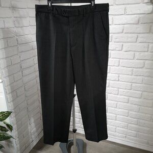 Pierre Cardin Men's Size 36/30 Flat Front Textured Black Dress Pants